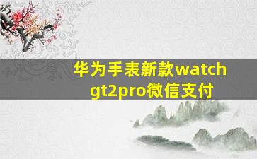 华为手表新款watch gt2pro微信支付